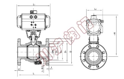 氣動調節球閥結構圖
